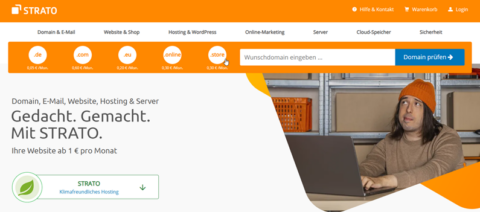 STRATO Screenshot der Homepage
